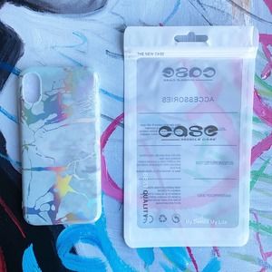 iPhone X/XS Case Gray White Marble Print Cover NEW